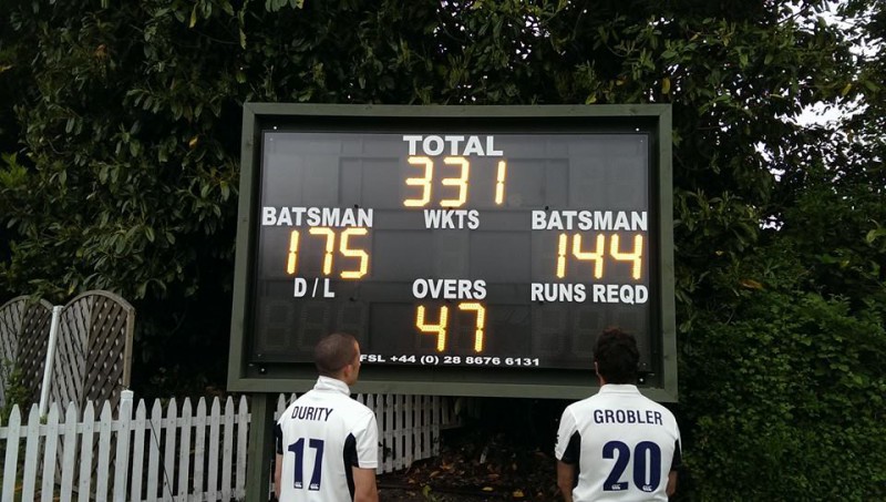 Ross Durity and Stephan Grobler following their 331 run first wicket partnership against Midleton