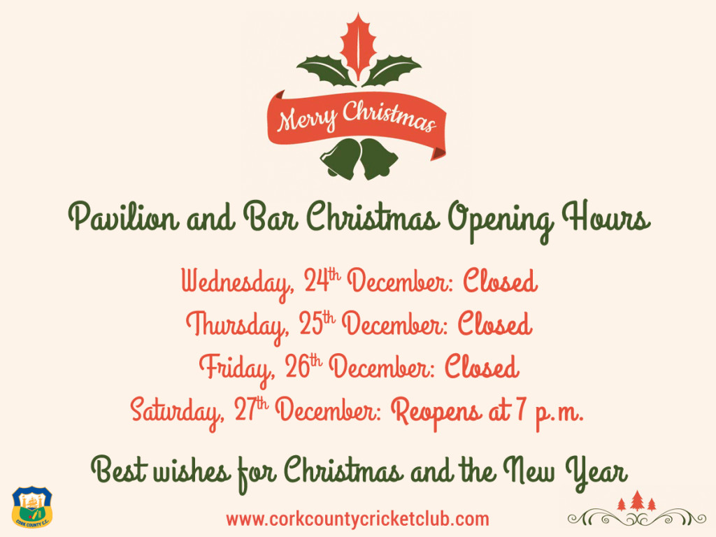 Mardyke Pavilion and Bar Christmas Opening Hours